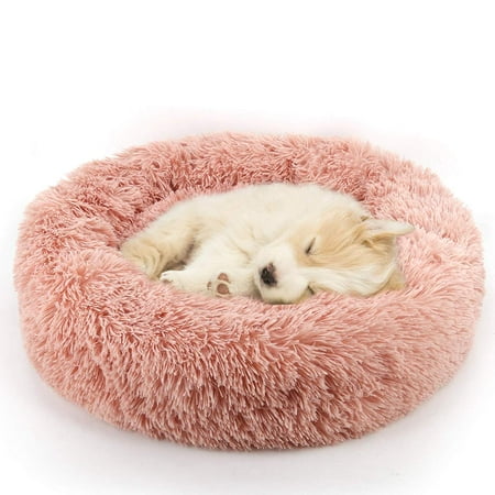 18inch Pet Bed- Long Plush Donut Cuddler,Comfortable Pet ...
