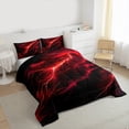 thumbnail image 3 of Feelyou Mysitc Lightning Full Size Comforter Sets for Teens, Red Tornado Storm Bedding Comforter Set, Natural Weather Reversible Bedding Sets, Microfiber Bedroom Decor, 3pcs, 3 of 8