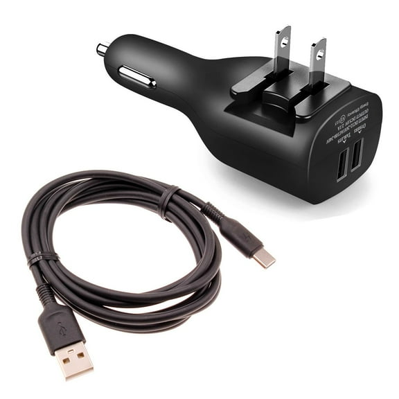 2-in-1 Car Home Charger for Nokia C300, G100, C110, G310 5G Phones - 6ft Long USB-C Cable TYPE-C Cord Travel Power Adapter Charging Wire Folding Prongs for Nokia C300, G100, C110, G310 5G Models