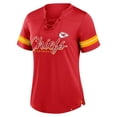 thumbnail image 2 of Women's Fanatics Red Kansas City Chiefs Play Script Lace-Up T-Shirt, 2 of 3