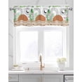 thumbnail image 2 of Boho Linen Curtain Valance for Bedroom/Bathroom/Kitchen/Office/Living/Dining Room Window,Middle Century Green Leaves Plant Modern Minimalist Rod Pocket Topper Decorative Cafe Drapes Panel 54"x18", 2 of 6
