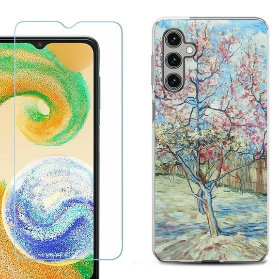 OneToughShield ® Compatible with Samsung Galaxy A15 5G, Shockproof Phone Case, with Tempered Glass Screen Protector - Blossom Tree
