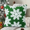 thumbnail image 5 of SANMADROLA Christmas Throw Pillow Covers, 18x18 Throw Pillows Soft Plush Cushion Covers, Set of 2 Xmas Tree Pillowcases Holiday Festivals Winter Home Decor Sofa Couch Bed Porch, Green, 5 of 9