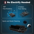 thumbnail image 4 of Eyliden Carpet Floor Sweeper Hand Push Automatic Compact Broom 4 Corner Edge Brushes Black, 4 of 7