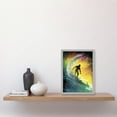 thumbnail image 2 of Surfer Surfing Riding a Big Rainbow Colour Wave Artwork Framed Wall Art Print A4, 2 of 4