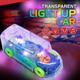 thumbnail image 3 of Ucradle Light Up Transparent Car Toys for Kids, Bump and Go Toy Car with Colorful Moving Gears, Music, and LED Effects, Fun Bus Vehicle Shape Educational Toy for Kids Toddlers Child, Blue, 3 of 8