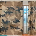 thumbnail image 2 of Splicing Pattern Fashionable Camouflage Pattern Semi Sheer Curtains Window Voile Drapes Panels Treatment-55X78in for Living Room Bedroom Kids Room, 2 of 4