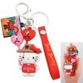 thumbnail image 1 of Llavero mexicano personalizado de dibujos animados 3D con correa para la muñeca, accesorios para coche, bolsa, adorno, muñeca, llaveros dorados de PVC, regalo, llavero 3D, 1 of 4