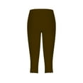 thumbnail image 3 of Wenyuyu Women's Capri Leggings Joggers Solid Color Elastic Waist Yoga Pants Summer Trendy Lounge Comfy Cropped Leggings Brown L, 3 of 5