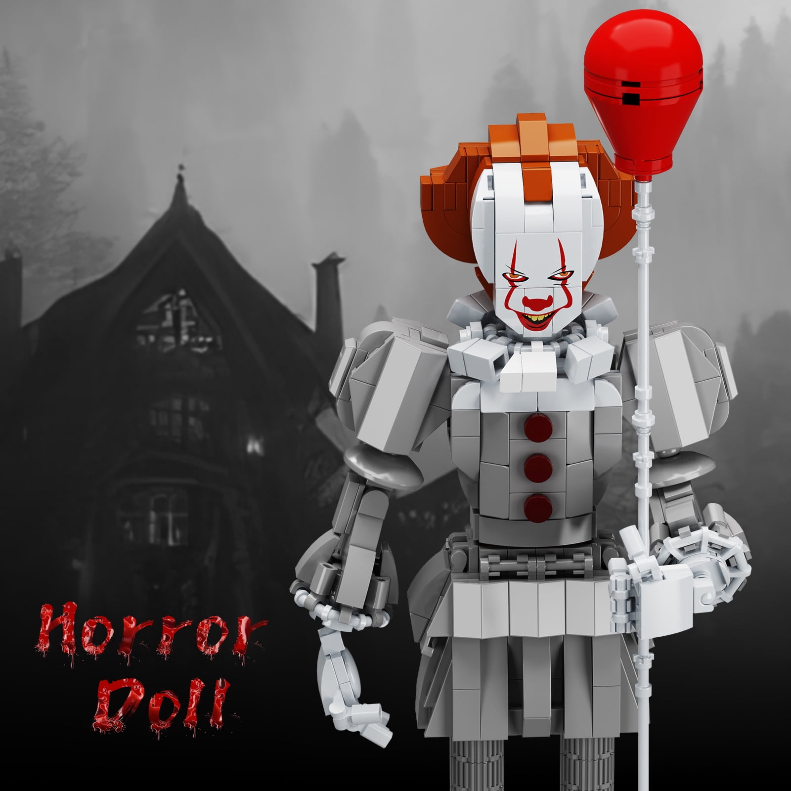 NEW Stephen King's Horror Movie Figure Pennywiseed Building Blocks Toys Children Halloween Gift 527 PCS Bricks