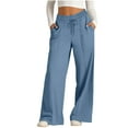 thumbnail image 2 of Swuxness Women Wide Leg Casual Long Pants High Waist Solid Color Loose Pockets Wear, 2 of 4