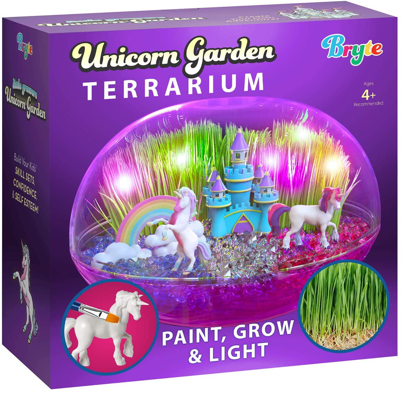 Catcrafter Fairy Garden Craft Kit for Kids Unicorn Grow Light Terrarium Kit Plant Accessories Gardening Craft Set Arts and Crafts STEM Project Unicorns Gifts for Girls Toddlers Kids Ages 5 6 7 8 9+ 