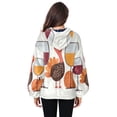 thumbnail image 2 of Iauyy Women's (s-xl) Pockets Fuzzy Sweatshirt -Double Plush Run Loose-fitting Hooded Sweater Design Wind Warmth for Sport Casual Leisure Jogging,Two Wine Glasses, 2 of 8