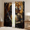 thumbnail image 2 of Feelyou Ancient Viking Warrior Black Out Curtains, Magic Cartoon Lion Curtains Pack of 2 (42x63 Each), Cartoon Animal Bedroom Curtains, Window Curtains Decor, 2 of 6