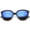 Black-Gold / Blue Mirror, variant on sunglassLA Unisex High Fashion Metal Outer Frame Color Mirror Lens Oversized Cat Eye Sunglasses (Tortoise-Gold / Purple Mirror) - 55mm