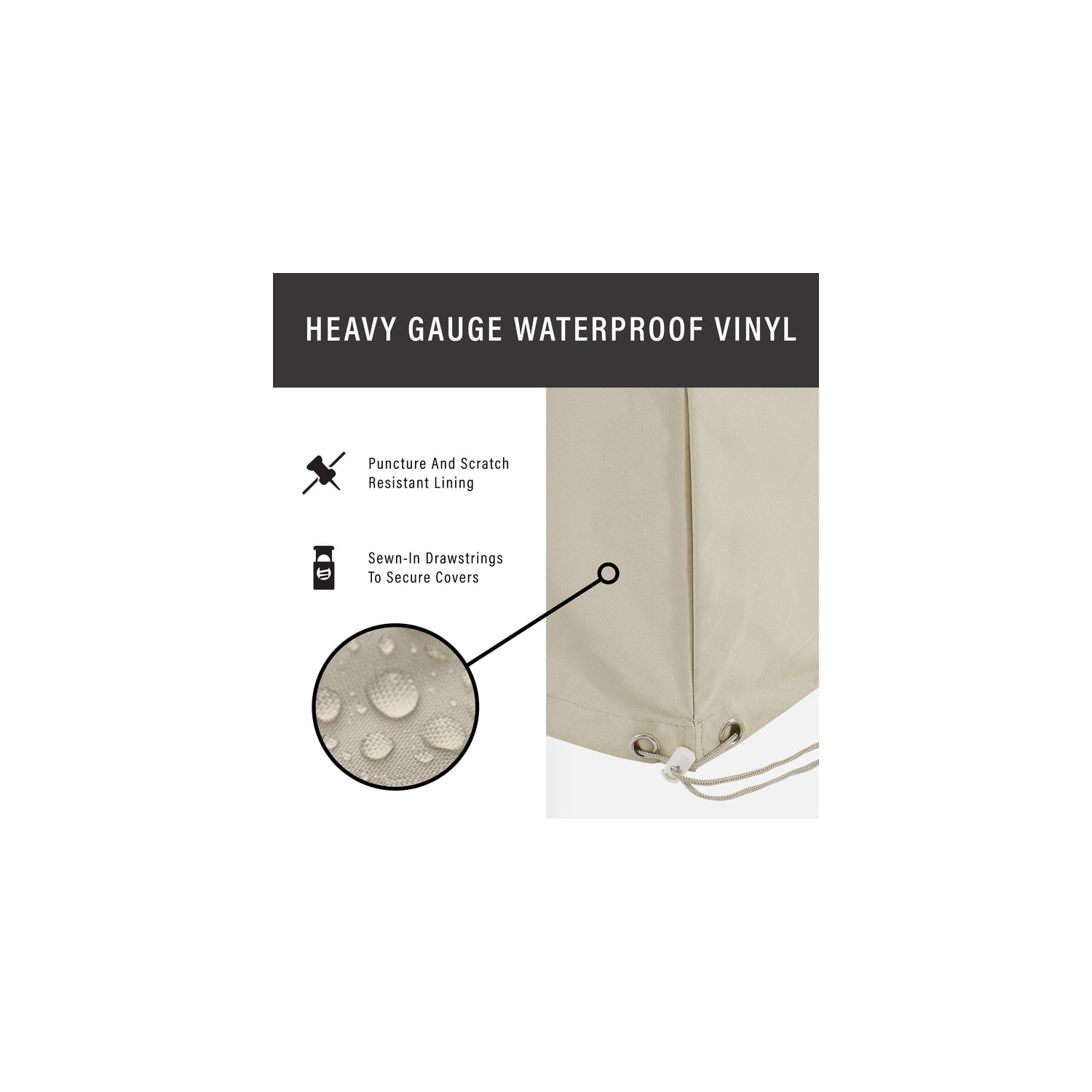 Outdoor Chair Covers 4 Pack - Patio Furniture Protector, Waterproof, Durable, Tan, 33"D x 36.5"W x 30"H