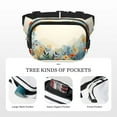 thumbnail image 5 of Rateoe Floral Mountain Landscape Print Fanny Pack Belt Bag for Women and Men, Square Double-Layer Waterproof Waist Pack with Adjustable Strap for Hiking, Jogging, Cycling, 5 of 9