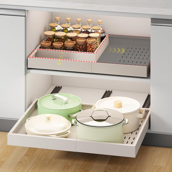 Organizador para gabinete Fokyfok extensible 36-53 cm de ancho, 43-61 cm de profundidad