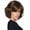 brown, variant on Riforla Slanted Bangs Fluffy and Colored Short Curly Hair Headsets for Women Wavy Short Curly Hair Brown Suitable for Women's Wigs Wigs for Women Brown