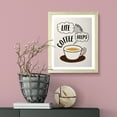 thumbnail image 4 of Designs ByLITA Life Happens Coffee Helps, 5 x 7 Wooden Wall Print Inspirational (Framed) | Retro Bar Decoration, 4 of 5