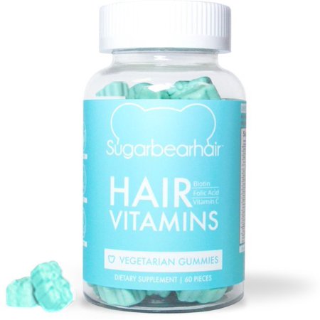 Sugar Bear Hair Biotin Folic Acid Vegetarian Gummies 60 Ct
