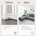 thumbnail image 4 of Sectional Couch Covers 2 Pieces L Shaped Sofa Cover for Sectional Couch L Shape Washable Blanket Furniture Protector for Pets Dogs Dark Grey X-Large, 4 of 9