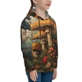 thumbnail image 3 of Fotbe Vintage Cloud Mushroom Pattern Youth Pullover Hooded Sweatshirt, Boys Hoodie, Kangaroo Pocket Hoodie for Kids Girls -Small, 3 of 6
