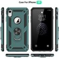 thumbnail image 2 of Phone Case for iPhone XR,[ Military Grade ] Shock-Absorption Bumper Cover iPhone XR Anti-Scratch Case with Ring Car Mount Kickstand for iPhone XR - Teal, 2 of 12