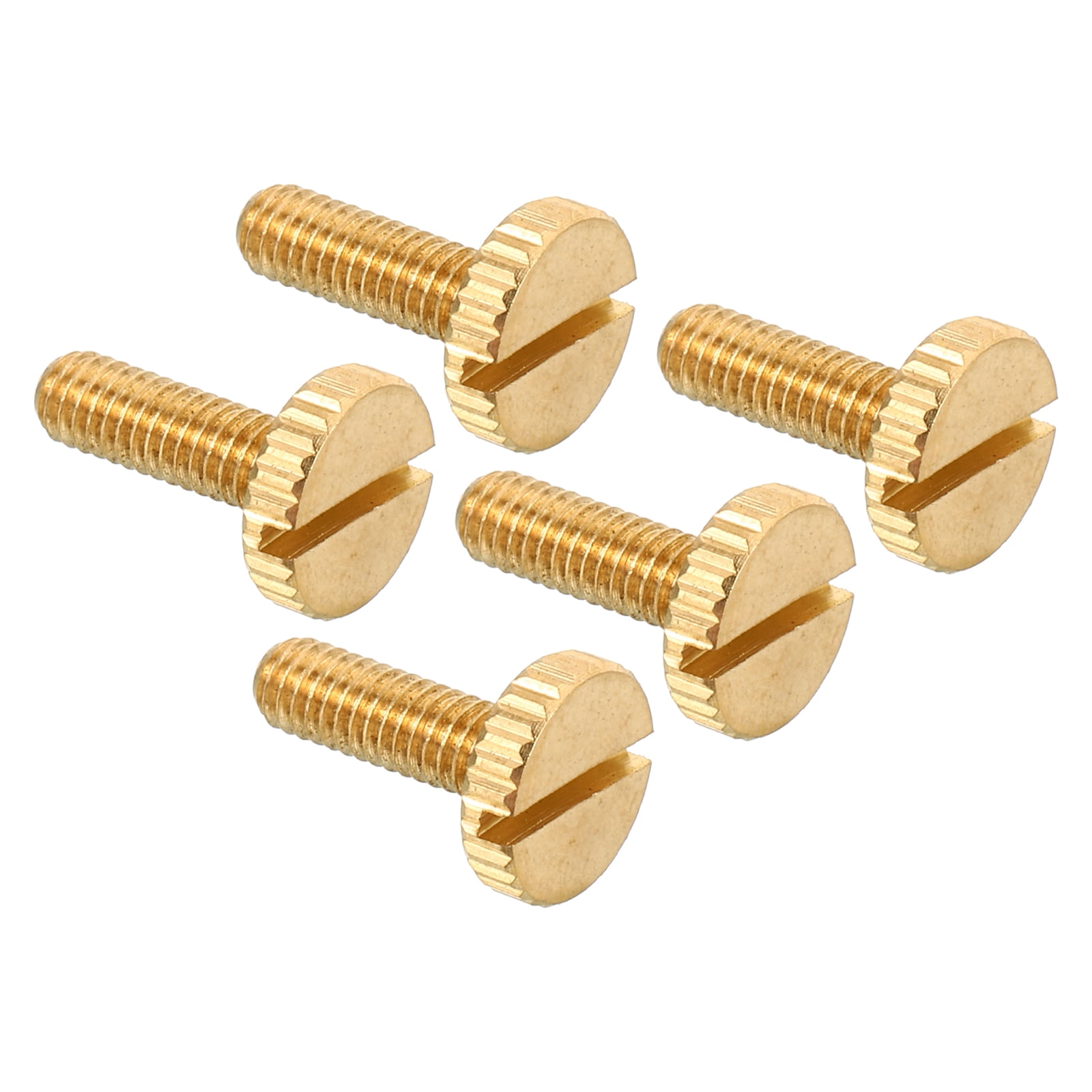 Uxcell M4x12.5mm Knurled Thumb Screws Flat Brass Bolts Grip Knobs