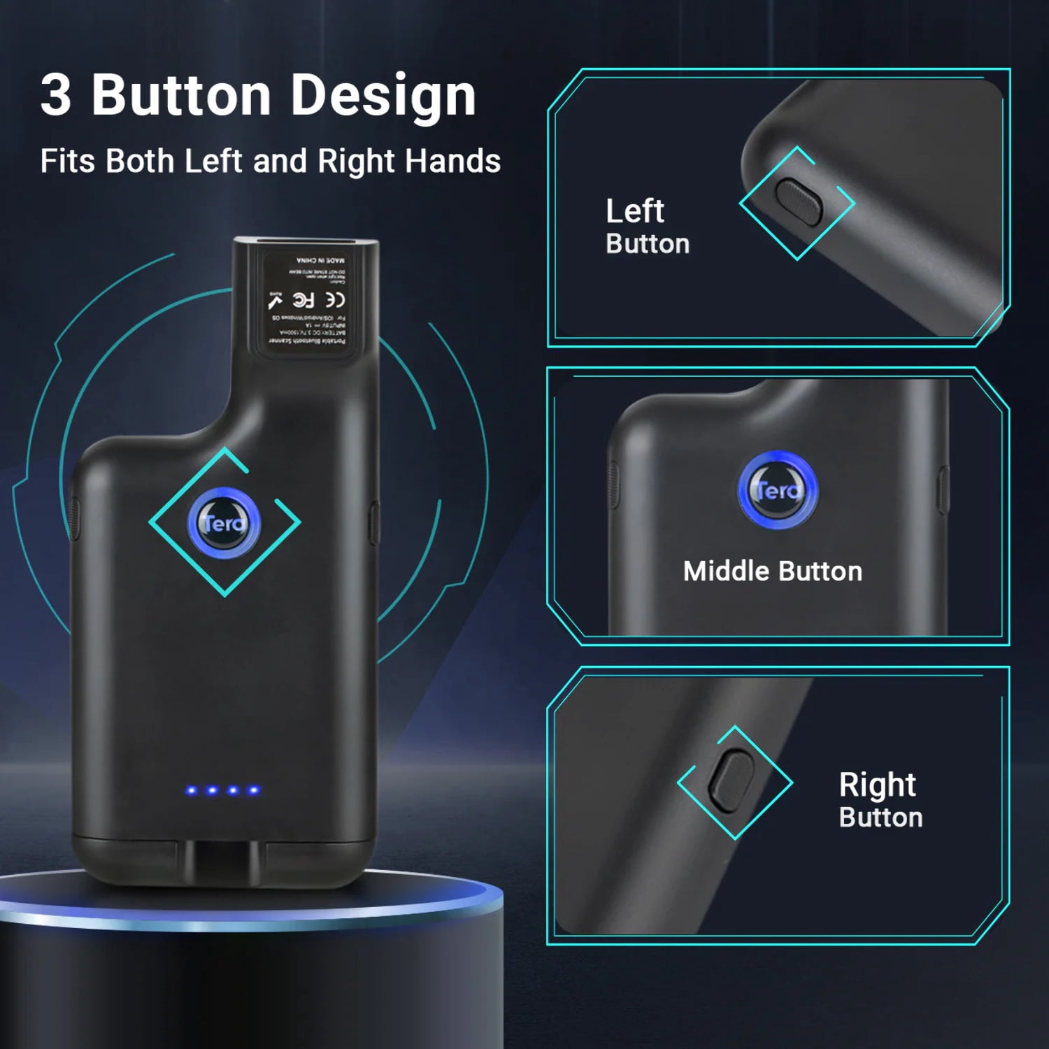 Tera 2D Back Clip Barcode Scanner for Smartphone Model 0013