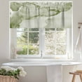 thumbnail image 4 of Sage Green Abstract Valances for Windows, 42 x 12in, Silver Marble Ripples Clouds Luxury Rod Pocket Kitchen Valance Curtain Light Filtering Window Treatments for Living Room Bedroom, 1 Panel, 4 of 7