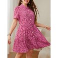 thumbnail image 3 of Vestido, Vestido de talla grande para mujer Vestido informal con botones de manga corta y estampado Abanopi XX-grande, 3 of 7