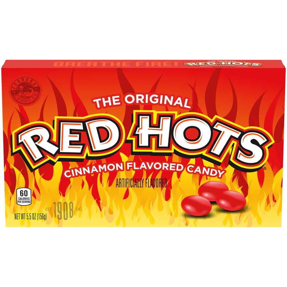 (6 pack) Pack of 2 Red Hots Original Cinnamon Flavored Candy, Theater Box, 5.5 oz