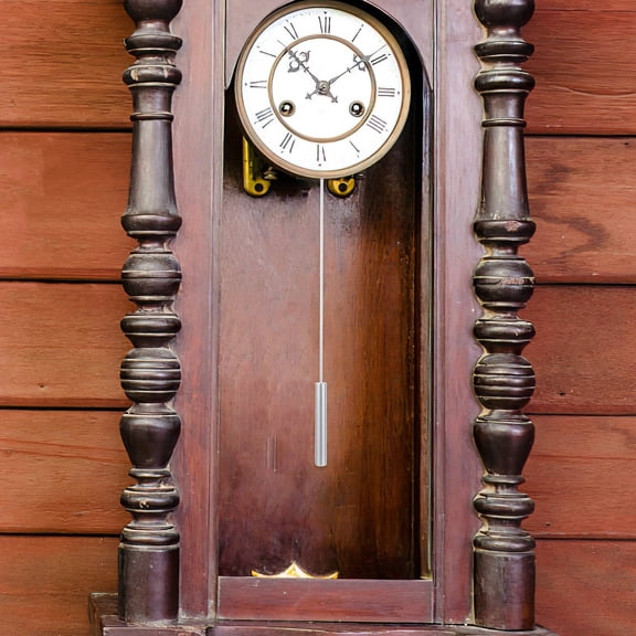 BEADCEST Pendulum Wall Clock Minimalist Design Metal Silver 1Pcs