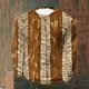thumbnail image 1 of Ceisia Men's All-Season Casual Regular Fit Crew Neck Sweatshirt African Tribal Zebra Stripe Print Waffle Knit Stretch Fabric Multicolor L Gifts, 1 of 3