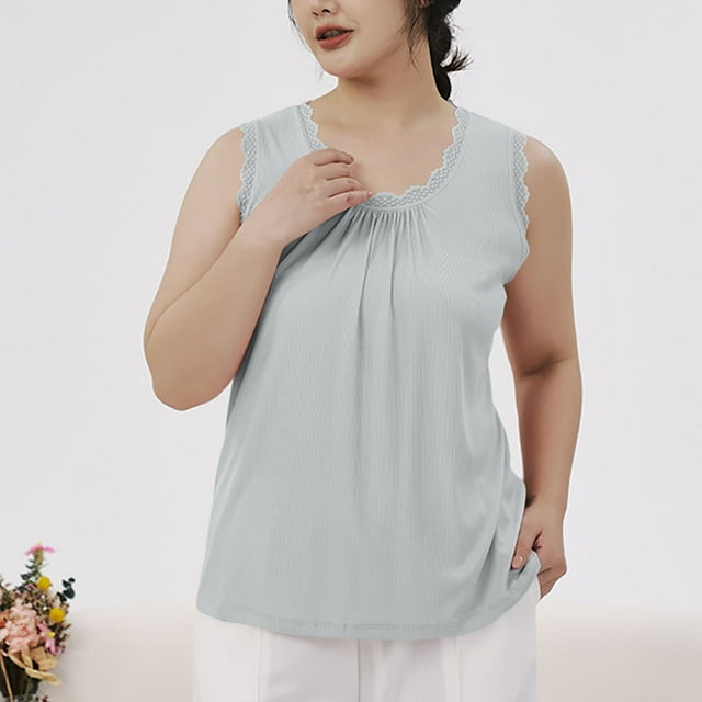 Censtreet Débardeurs pour Femmes Modal Col Rond Basique Tendance Sans Manches T-Shirts Femme