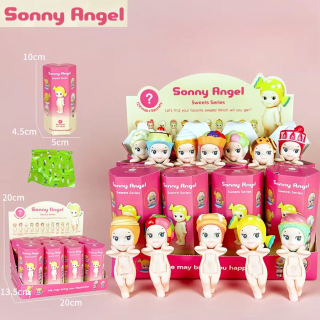 existencia, 12 piezas, caja ciega de Sonny Angel, serie Angel Sweets, figuras de anime, juguetes de escritorio, muñecos, réplicas para fanáticos, juguetes, regalo para niños