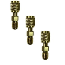 R32 R454B Refrigerant Br Adapter,1/4" Female to 1/4" Male Reverse Thread,for R32 R454B Refrigerant Tanks Mini Split Systems,Vacuum Pump & Gauge Hose Connector,3PCS