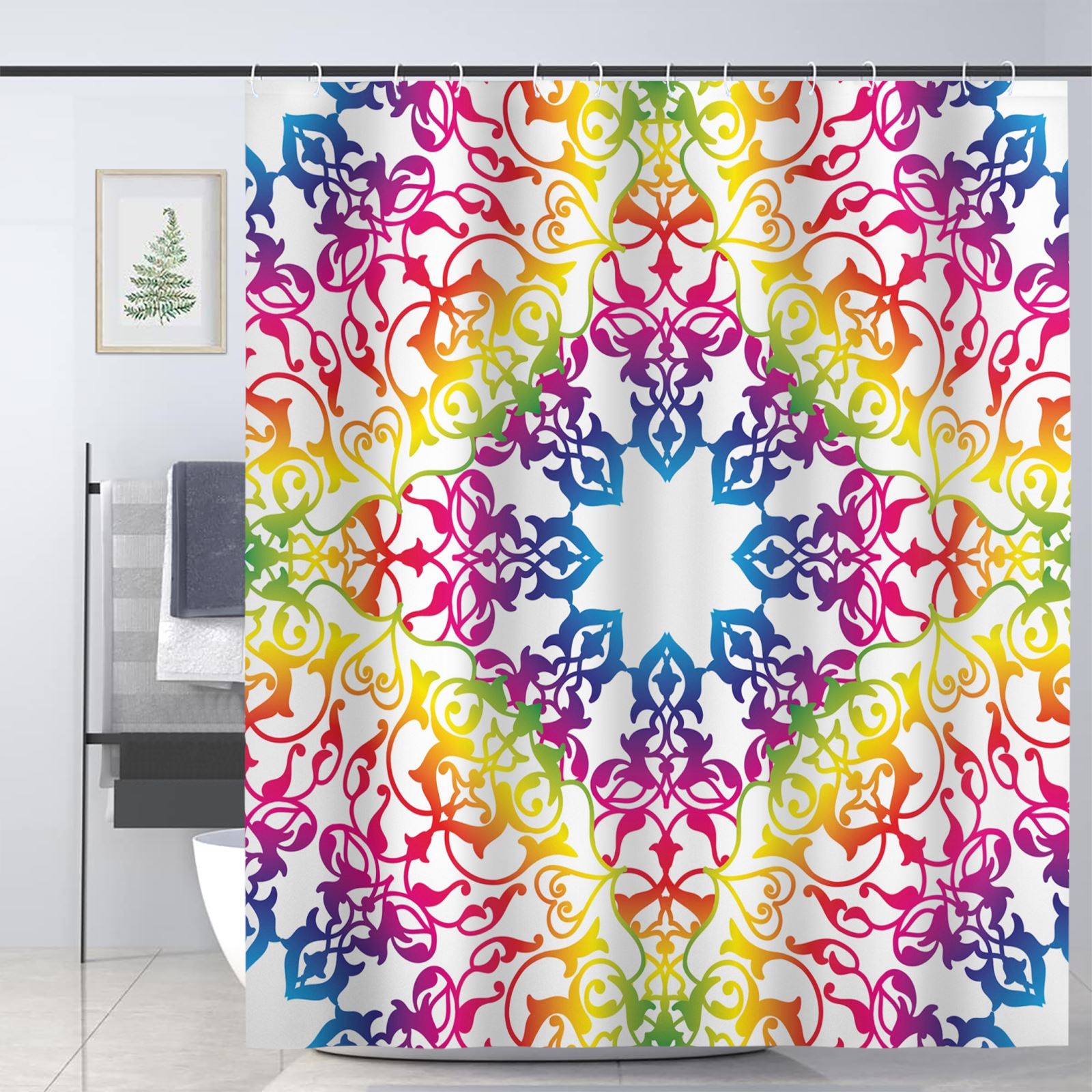 JOOCAR India Shower Curtain for Bathroom Decoration Fabric Shower