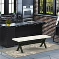 thumbnail image 2 of Pemberly Row X-Style 15x60" Wood Dining Bench in Black/Linen White, 2 of 5