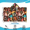 thumbnail image 2 of Colorful Mushroom Floral Brown Pattern Hooded Bath Towel，60"x35" for Ages 3 To 12 Kids, Quick Dry Lightweight Soft Microfiber Hood Beach Towel Cover Up for Kids, 2 of 7