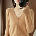 thumbnail image 4 of Women Cardigans 2023 Autumn Winter Single Breasted Knitwears Long Sleeve Warm Knit Cardigan Korean Fashion Spring casual Sweater, 4 of 7