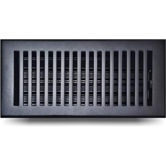 Prima Decorative - Cast Aluminum Floor Register With Unique Design For Floors, Walls And Ceilings(Duct Opening Measurement), Floor Registers 4x10 Inches Model VR-102 Black Matte