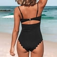 thumbnail image 3 of MDUKONU Women's Sporty Color Block Bikini Push Up Swimsuit Black S, 3 of 7