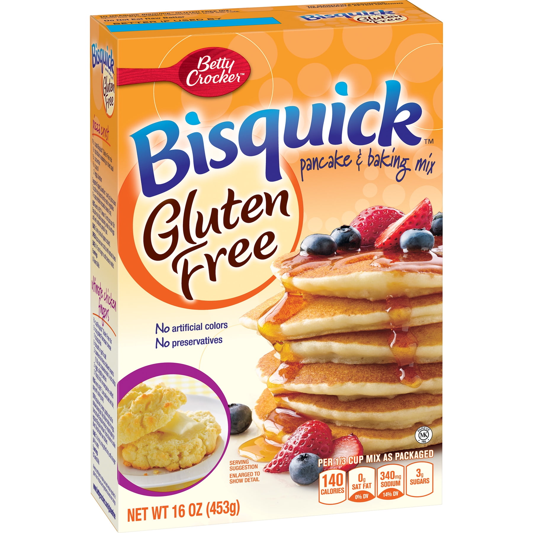 Betty Crocker Bisquick Baking Mix, Gluten Free Pancake and Waffle Mix, 16 Oz Box by General Mills, Inc.