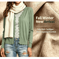 thumbnail image 5 of Auralook Women's Solid Long Sleeve V-Neck Button Down Cardigan Knit Sweater Cardigan V-Neck Hoodless Casual Outwear, 5 of 7