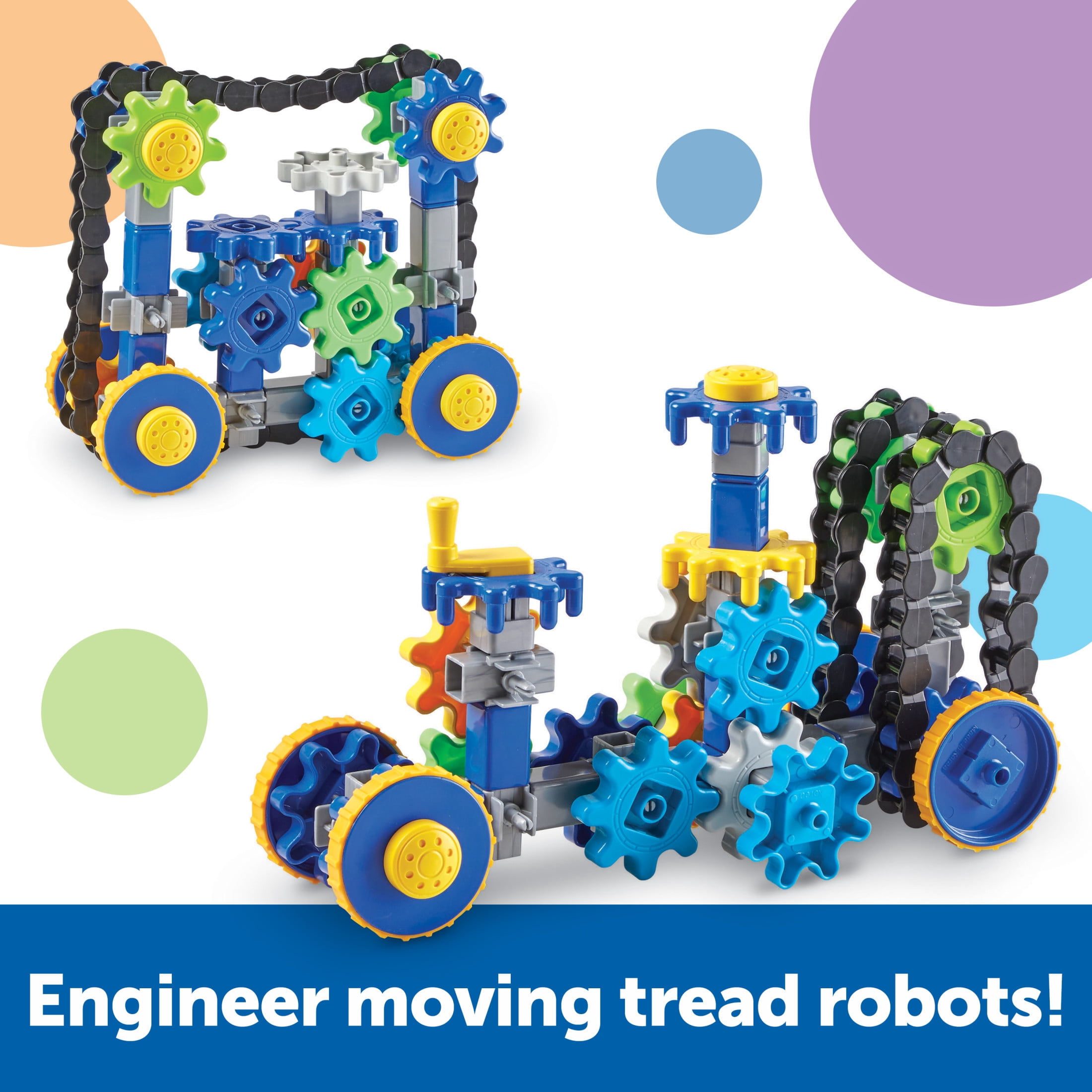Learning Resources Gears! Gears! Gears! TreadMobiles, STEM Building Set, Ages 5+