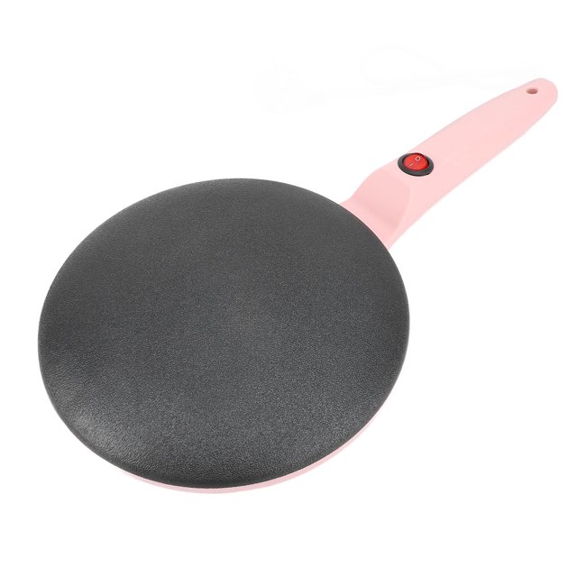 8 Inch Electric Crepe Maker, Long Handle Non Stick Dipping Plate with Egg Whisk, Silicone Spatula, Tray, Cook Roti Tortillas Pancakes, Easy to Clean Portable Compact Baker
