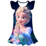 Disney Frozen Elsa princesse dessin animé robe 3D imprimer filles robe été Frozen Elsa robe Frozen sans manches robes de princesse de fête