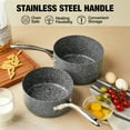 thumbnail image 4 of HLAFRG 2QT & 3QT Nonstick Saucepan Set with Lids – Natural Granite Nonstick Sauce Pots, Induction Compatible, Dishwasher Safe, Gray, 4 of 5